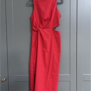 Zara Elegant Red Sleeveless Dress